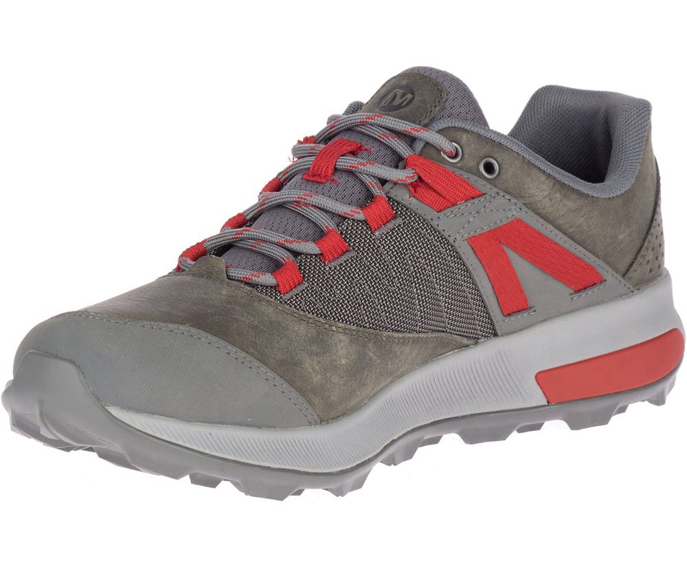 Buty Trekkingowe Merrell Męskie Szare/Czerwone - Zion - 679120-BHR